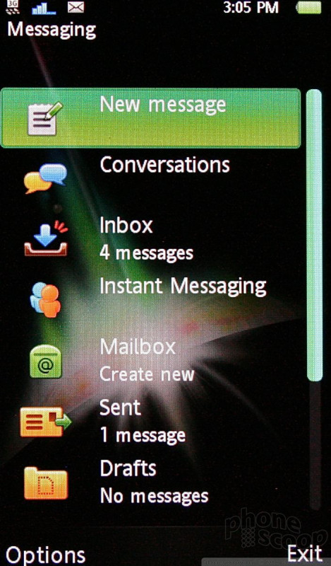 Review: Sony Ericsson Vivaz: Messaging